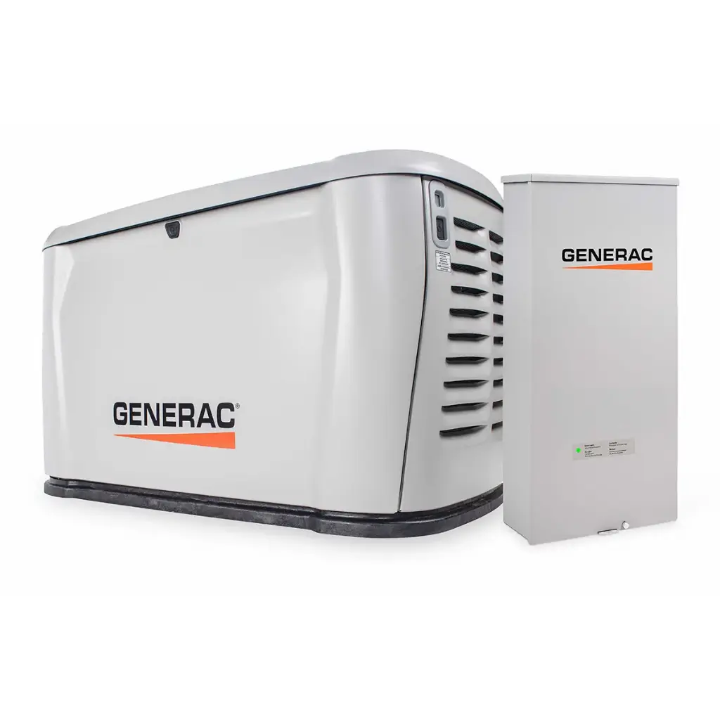 10/9kW Air-Cooled Standby Generator, 16-Circuit 100A Transfer Switch